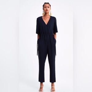 Zara Navy Jumpsuit